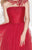 Tarik Ediz - Ruched Bodice Cocktail Dress 90408 in Red
