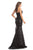 Johnathan Kayne - 9040 Plunging Sweetheart Sequined Corset Gown In Black