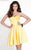 Tarik Ediz - Sweetheart Neck A-Line Short Dress 90419 in Yellow
