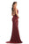 Johnathan Kayne - 9042 Contoured Illusion Stripe Mermaid Gown In Red