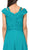 Dancing Queen - 9043 Embellished Ruched V-neck A-line Prom Dress in Blue