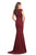 Johnathan Kayne - 9043 Plunging V-neck Glitter Knit Trumpet Dress In Red