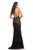 Johnathan Kayne - 9044 Halter Feather Fringed Lace Gown In Black