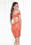 Tarik Ediz - Off Shoulder Short Dress 90455 in Orange