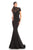 Johnathan Kayne - 9045 Embellished Lace High Neck Mermaid Dress In Black