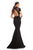 Johnathan Kayne - 9045 Embellished Lace High Neck Mermaid Dress In Black