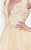 Tarik Ediz - Embroidered Bodice Cocktail Dress 90464 in Gold