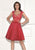 Tarik Ediz - Ruched Cocktail Dress 90473 in Red