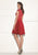Tarik Ediz - Ruched Cocktail Dress 90473 in Red