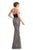Johnathan Kayne - 9053 Embellished Trumpet Dress With Overskirt In Black and Silver