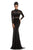 Johnathan Kayne - 9059 High Neck Long Sleeves Mermaid Gown In Black