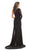 Johnathan Kayne - 9061 Beaded Asymmetrical Jumpsuit with Overskirt In Black and Pink
