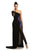 Johnathan Kayne - 9061 Beaded Asymmetrical Jumpsuit with Overskirt In Black and Blue
