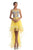 Johnathan Kayne - 9065 Floral Applique High Low A-line Dress In Yellow