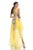Johnathan Kayne - 9065 Floral Applique High Low A-line Dress In Yellow