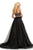 Johnathan Kayne - 9066 Bead Embellished Plunging Halter Ballgown In Black and Gold
