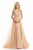 Johnathan Kayne - 9066 Bead Embellished Plunging Halter Ballgown In Pink and Gold