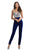 Johnathan Kayne - 9069 Bejeweled Sweetheart Stretch Velvet Jumpsuit In Blue