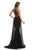 Johnathan Kayne - 9071 Beaded Halter Gown with Sheer Overskirt In Black and Gold