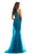 Johnathan Kayne - 9071 Beaded Halter Gown with Sheer Overskirt In Blue