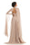 Johnathan Kayne - 9074 Ruched High Neck Gown with Cape Sleeves In Neutral