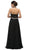 Dancing Queen - 9078 Simple Long Dress with Dazzling Belt in Black