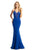 Johnathan Kayne - 9080 Embellished Halter V-neck Trumpet Dress In Blue