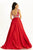 Johnathan Kayne - 9081 Beaded V-Neck Cap Sleeves Ballgown In Red