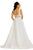 Johnathan Kayne - 9081 Beaded V-Neck Cap Sleeves Ballgown In White