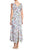 Nanette Nanette Lepo - NX8S19J05 Printed V-neck A-line Dress In Blue and Multi-Color