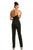 Johnathan Kayne - 9082 Embellished Halter V-neck Fitted Jumpsuit In Black and White