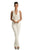 Johnathan Kayne - 9082 Embellished Halter V-neck Fitted Jumpsuit In White