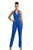 Johnathan Kayne - 9082 Embellished Halter V-neck Fitted Jumpsuit In Blue