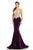 Johnathan Kayne - 9087 Lace Appliqued Illusion Halter Gown In Purple and Gold