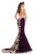 Johnathan Kayne - 9087 Lace Appliqued Illusion Halter Gown In Purple and Gold