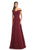 Johnathan Kayne - 9089 Embroidered Off-Shoulder A-Line Gown In Red