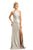 Johnathan Kayne - 9091 High Halter Racerback Trumpet Gown In Silver