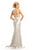 Johnathan Kayne - 9091 High Halter Racerback Trumpet Gown In Silver