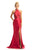 Johnathan Kayne - 9091 High Halter Racerback Trumpet Gown In Red