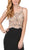 Dancing Queen - 9092 Jeweled Illusion Scoop High Slit Gown In Black