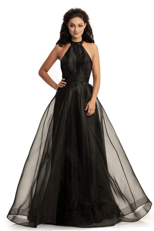 Johnathan Kayne - 9092 High Halter Open Back Ballgown In Black