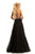 Johnathan Kayne - 9094 Embellished Illusion Jewel Velvet A-line Dress In Black and Neutral