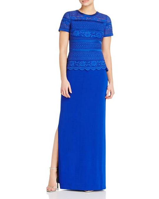 Aidan Mattox - Lace Long Dress 54471000 in Blue
