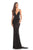 Johnathan Kayne - 9098 Sequined Fitted Sheath Evening Gown In Black