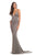 Johnathan Kayne - 9098 Sequined Fitted Sheath Evening Gown In Gray
