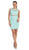 Dancing Queen - 9099 Sheer Lace Appliqued Sheath Homecoming Dress In Blue