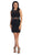 Dancing Queen - 9099 Sheer Lace Appliqued Sheath Homecoming Dress In Black