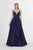 Angela & Alison - 91001 Sleeveless Low Scoop Back Beaded Satin Gown In Blue