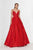 Angela & Alison - 91001 Sleeveless Low Scoop Back Beaded Satin Gown In Red