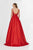 Angela & Alison - 91001 Sleeveless Low Scoop Back Beaded Satin Gown In Red